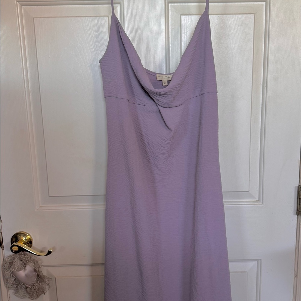 See You Monday Purple Slip Dress with Cowl Neck for Wedding